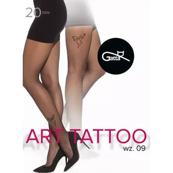 Dámské punčochy UMĚLECKÉ TETOVÁNÍ 09- PUNČOCHÁČE 20 DEN-5 nero 5-XL