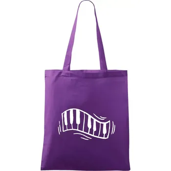 Klávesy kreslené - Taška bavlněná - 42 x 38 cm ( Fialová )