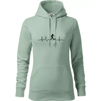 Dámská mikina Ekg hurling - Mikina dámská Cape s kapucí - S ( Sage )