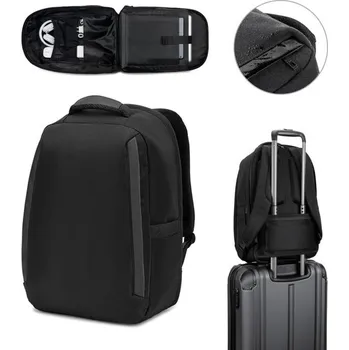 Městský batoh YANGON BPACK. Batoh proti krádeži, z kepru s vodoodpudivou úpravou a recyklovaného polyesteru 600D vysoké hustoty, na 17.3" notebook