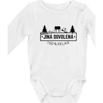 Kojenecký body Trochu jiná dovolená batoh - Body kojenecké s dlouhým rukávem - Dlouhý r. do 3 měs ( Bílá )