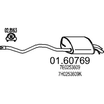 Tlumič výfuku Zadní tlumič výfuku, 01.60769