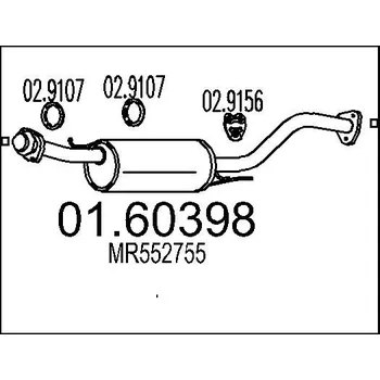 Tlumič výfuku Zadní tlumič výfuku, 01.60398