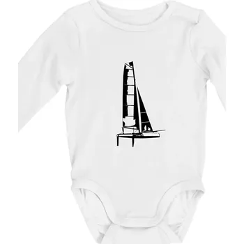 Kojenecký body Katamarán z boku - Body kojenecké s dlouhým rukávem - Dlouhý r. do 3 měs ( Bílá )