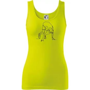 Dámské tričko Běžec na startu jedním tahem - Dámské tílko - M ( Limetková )