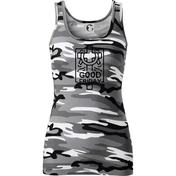 Dámské tričko Good friday - Dámské Maskáčové tílko - L ( Šedý maskáč )