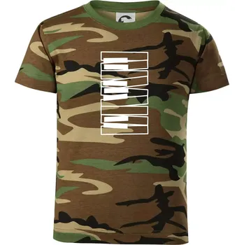 Klávesy svisle - Dětské maskáčové triko - 134 cm/8 let ( Hnědý maskáč )