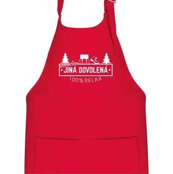Kuchyňská zástěra Trochu jiná dovolená batoh - Dětská zástěra na vaření - Univerzální velikost ( Červená )