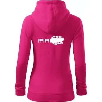 Dámská mikina Klávesy a kytara - Dámská mikina trendy zipper s kapucí - S ( Purpurová )