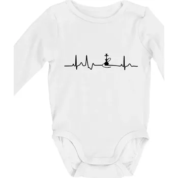Kojenecký body EKG shisha - Body kojenecké s dlouhým rukávem - Dlouhý r. do 3 měs ( Bílá )