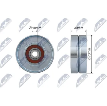 Vratná/vodicí kladka, klínový žebrový řemen, RRK-TY-008