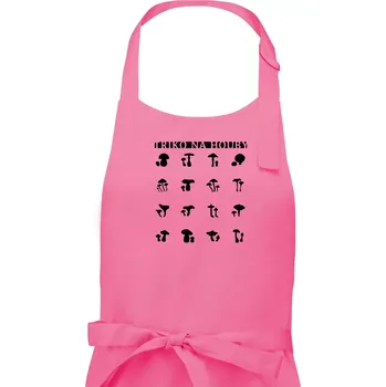 Kuchyňská zástěra Triko na houby - Dámská zástěra na vaření - Univerzální velikost ( Růžová )