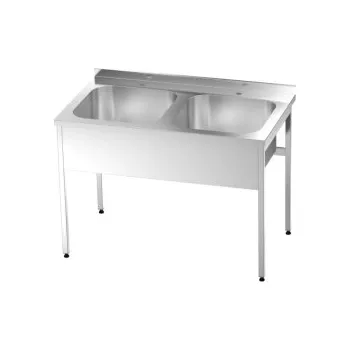 Nerezový dřez Dřez lisovaný 2 vanový , rozměr 1200x600x850mm - 2x dřez 500x400x300mm