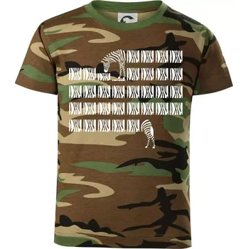 Chlapecké tričko Zebra dlouhá - Dětské maskáčové triko - 134 cm/8 let ( Hnědý maskáč )