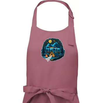 Kuchyňská zástěra Jizerky pod stanem - Pánská zástěra na vaření - Univerzální velikost ( Starorůžová )