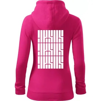 Dámská mikina Jesus nápis - Dámská mikina trendy zipper s kapucí - XS ( Purpurová )