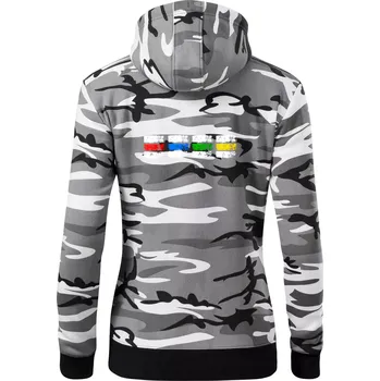 Dámská mikina Turistické značky všechny - Dámská mikina trendy zipper s kapucí - XL ( Šedý maskáč )