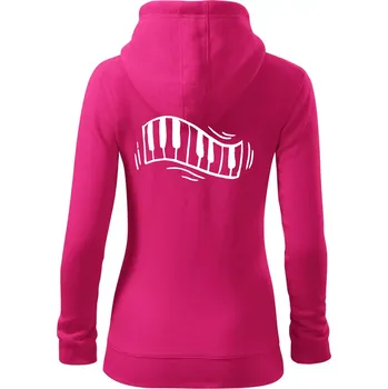 Dámská mikina Klávesy kreslené - Dámská mikina trendy zipper s kapucí - S ( Purpurová )