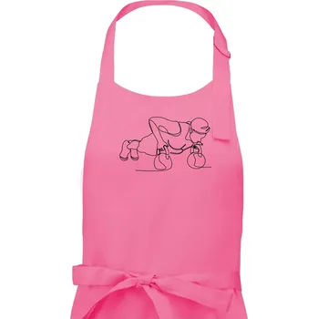 Kuchyňská zástěra Kitebell posilování jedním tahem - Dámská zástěra na vaření - Univerzální velikost ( Růžová )