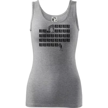 Dámské tričko Zebra dlouhá - Dámské tílko - 2XL ( Tmavě šedý melír )