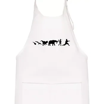 Kuchyňská zástěra Bojové umění od pravěku - Dětská zástěra na vaření - Univerzální velikost ( Bílá )