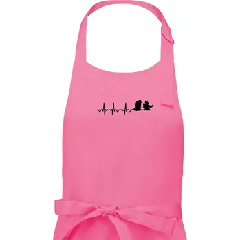 Kuchyňská zástěra EKG hasiči - Dámská zástěra na vaření - Univerzální velikost ( Růžová )