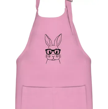Kuchyňská zástěra Králík s brýlemi - Dětská zástěra na vaření - Univerzální velikost ( Růžová )