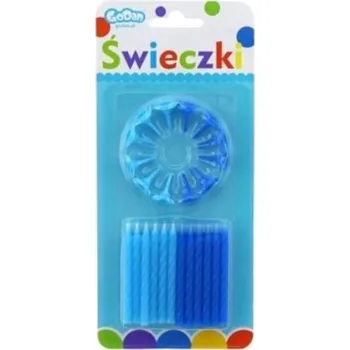 Party dekorace Narozeninové svíčky modré – 5 cm, 24 ks