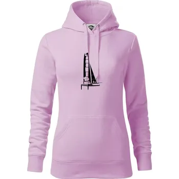 Dámská mikina Katamarán z boku - Mikina dámská Cape s kapucí - XS ( Orchid )