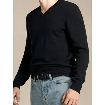 Pánský svetr Sinsay - Svetr s výstřihem do V - černá - 775FZ-99X - 775FZ-99X-L
