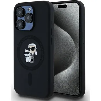 Náhradní kryt pro mobilní telefon Kryt Karl Lagerfeld Case iPhone 15 Pro s Magsafe Klhmp15Lscmkcrhk (Silicone Kc tělo Ring) black