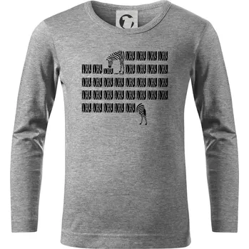 Chlapecké tričko Zebra dlouhá - Triko dětské Long Sleeve - 122 cm/6 let ( Tmavě šedý melír )