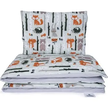 Povlečení Maceshka Povlečení Basic tisk - Zvířátka v lese/šedá