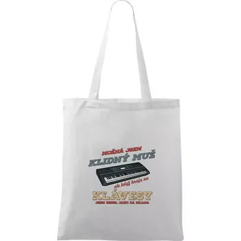 Klávesy klidný muž - Taška bavlněná - 42 x 38 cm ( Bílá )