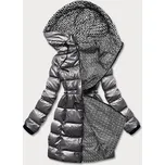 Šedá oboustranná dámská metalická bunda (b8070-70) odstíny šedé L (40)