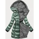 Zelená oboustranná dámská metalická bunda (b8070-10) odstíny zelené L (40)