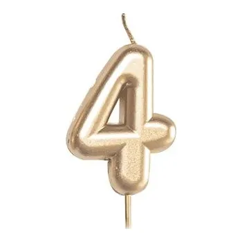 Dortová svíčka ALBI Svíčka dortová zlatá 5 cm číslo 4