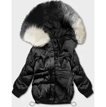 Černá krátká oversize bunda (H-1109-01) odstíny černé M (38)