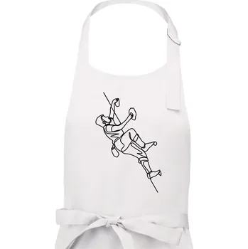 Kuchyňská zástěra Lezecká stěna jedním tahem - Pánská zástěra na vaření - Univerzální velikost ( Bílá )