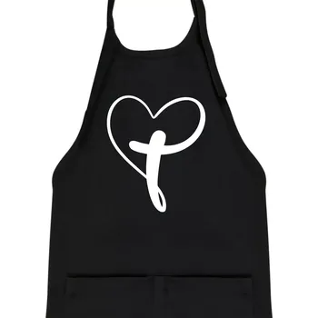Kuchyňská zástěra Jesus srdce - Dětská zástěra na vaření - Univerzální velikost ( Černá )