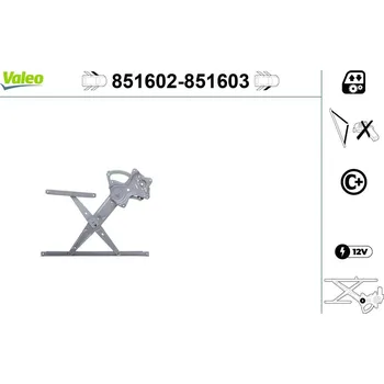 Stahovačka okna Zvedací zařízení oken VALEO 851602