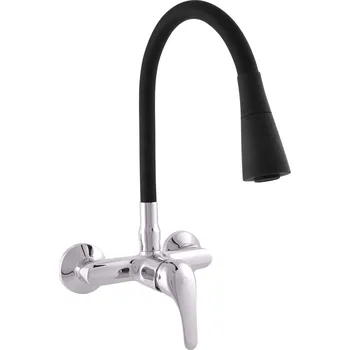 Slezák Rav Sázava dřezová baterie nástěnná 150 mm s flexibilním ramínkem páčka 5 chrom SA502.5/13