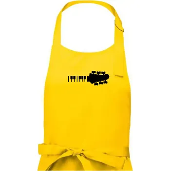 Kuchyňská zástěra Klávesy a kytara - Pánská zástěra na vaření - Univerzální velikost ( Žlutá )