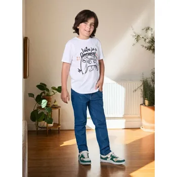 Chlapecké kalhoty Sinsay - Kalhoty s potiskem - námořnická modrá - 706EN-95J - 706EN-95J-140