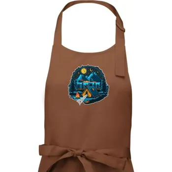 Kuchyňská zástěra Jeseníky pod stanem - Pánská zástěra na vaření - Univerzální velikost ( Kakaová )