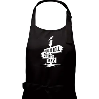 Kuchyňská zástěra Kytara rozcestník - Dámská zástěra na vaření - Univerzální velikost ( Černá )