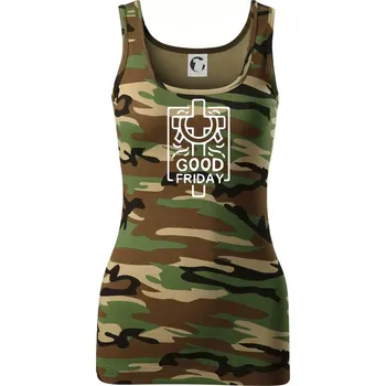 Dámské tričko Good friday - Dámské Maskáčové tílko - S ( Hnědý maskáč )