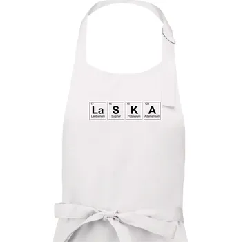 Kuchyňská zástěra Láska - periodická tabulka - Dámská zástěra na vaření - Univerzální velikost ( Bílá )