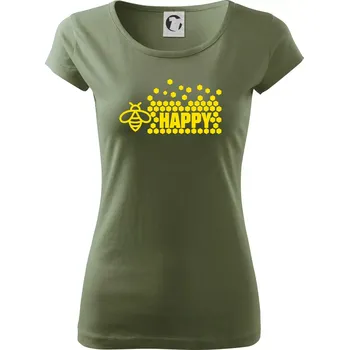 Dámské tričko Bee Happy - Dámské triko Pure - XS ( Khaki )