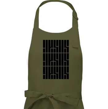 Kuchyňská zástěra Jesus nápis - Pánská zástěra na vaření - Univerzální velikost ( Khaki )